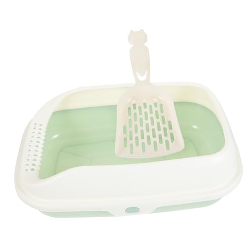 FRCOLOR 1 Set-Box Katzentoilette Katzenstreuschaufel Chinchilla-Zug-töpfchen Katzenkotheber Katze Bettpfanne Kätzchen Saubere Toilette Tragbares Plastik Reisen Katze Töpfchen Die Katze von FRCOLOR