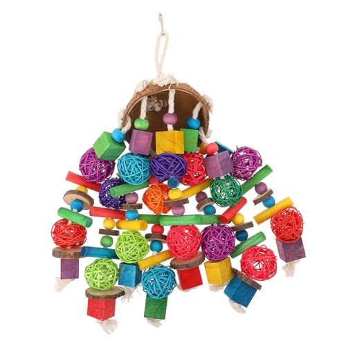 FRCOLOR 1 Stück Papagei Spielzeug Papageienspielzeug zum Aufhängen Blockkauspielzeug Toys für Paare Spielzeug für Paare Spielzeuge lustiges Vogelspielzeug Papagei lustige Spielzeugstütze von FRCOLOR