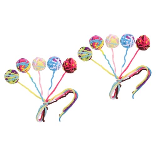 FRCOLOR 10stücke Teiliges Katzen-Spielzeug Plüsch Und Wolle Interaktive Katzenangel Mit -Design Und Für Gesunde Katzen FRCOLOR 10stücke Teiliges Katzen-Spielzeug Plüsch Und Wolle Interaktive Katzenangel Mit -Design Und Für Gesunde Katzen von FRCOLOR