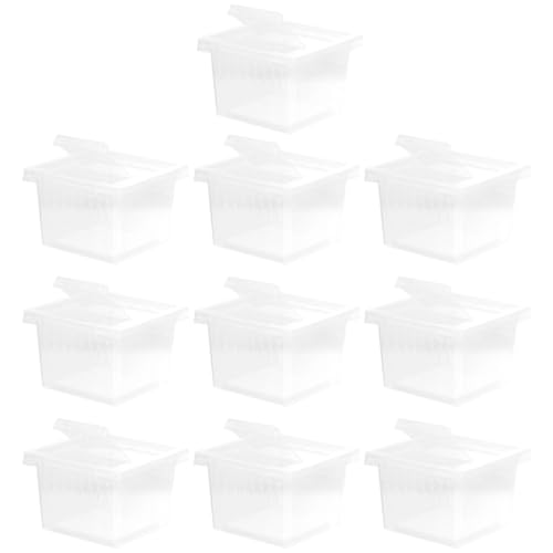 FRCOLOR 10 Stück Schachtel Futterbox Für Reptilien Reptilienbecken Etuis Für Die Reptilienhaltung Reptilienfälle Reptiliengehege Spinnengehege Transparente Box Plastik Dropshipping von FRCOLOR