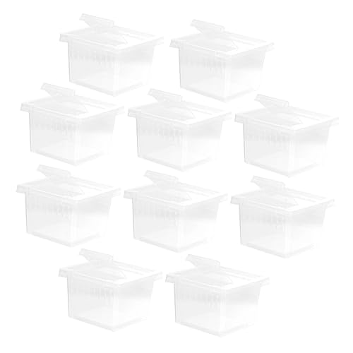 FRCOLOR 10 Stück Schachtel Futterbox Für Reptilien Reptilienbehälter Für Haustiere Reptilienbecken Reptilienspinnen-Terrarium Reptilienfälle Plastik Transparente Box Dropshipping von FRCOLOR
