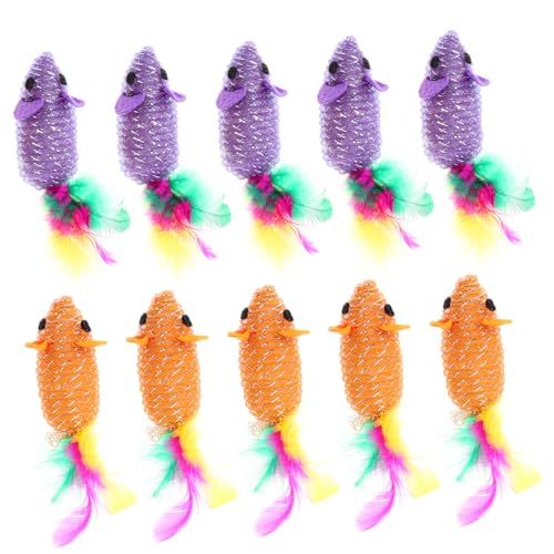 FRCOLOR Katzenmaus-Spielzeug 10 Stück Mäuse Zufällige Farben Katzenspielzeug für Heimtierbedarf FRCOLOR Katzenmaus-Spielzeug 10 Stück Mäuse Zufällige Farben Katzenspielzeug für Heimtierbedarf von FRCOLOR