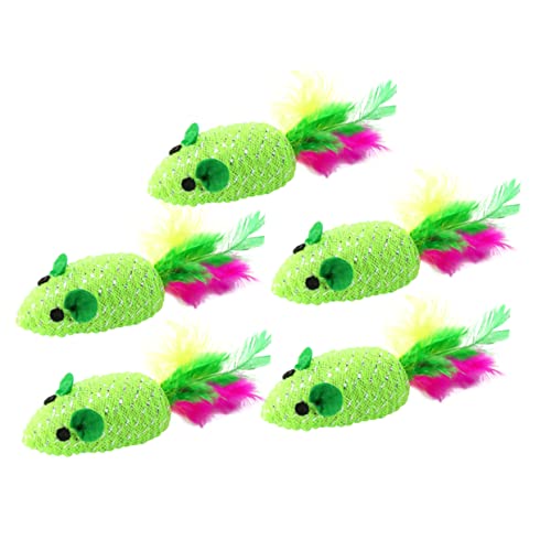 FRCOLOR 10stücke Woven Mouse Toy Für Katzen Interaktives Lustiges Spielzeug Mit Gefiedertem Design Für Wohnungskatzen Und Spielerische Kätzchen Grün FRCOLOR 10stücke Woven Mouse Toy Für Katzen Interaktives Lustiges Spielzeug Mit Gefiedertem Design Für Wohnungskatzen Und Spielerische Kätzchen Grün von FRCOLOR