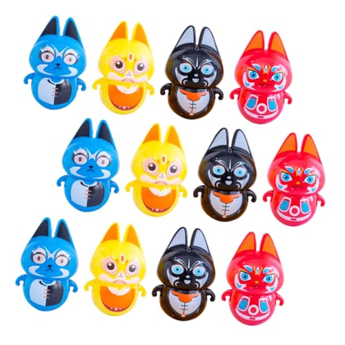 FRCOLOR 12 Stück Cartoon Tumbler Spielzeug für Kinder Verspieltes Tischdekor Spielzeug für Kindergarten Bunt Kreativ für Schlafzimmer und Büro von FRCOLOR