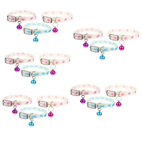 FRCOLOR Kätzchenhalsbänder 15 STK Fluoreszierendes Haustierhalsband für Welpen für Kätzchen verstellbare Welpenhalsbänder für Wurf wiederaufladbarer Hund Silikonhalsband für Welpen LED von FRCOLOR