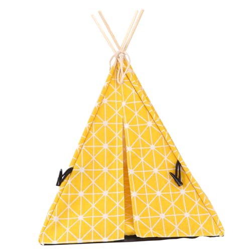 FRCOLOR 1Stk Haustierzelt Katzenhöhle pet Teepee Katzenzwinger Katzenspielzelt katzenhaus aus Holz Hundelaufstall drinnen Haustier Zelt Katzennest faltbar Baby von FRCOLOR