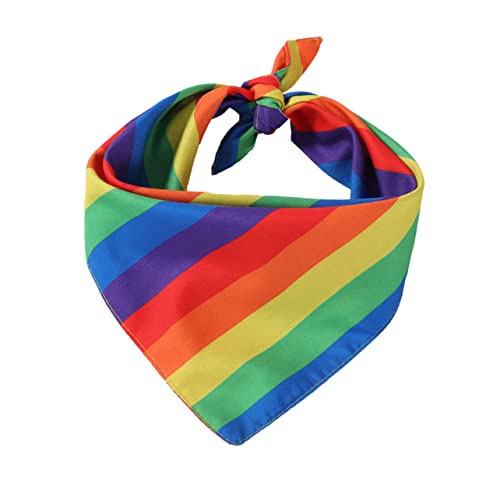 FRCOLOR 1 X Dreieckstuch Regenbogen-Muster Bandana Dreieckstuch Hunde-Dreieckslätzchen Hunde-Dreieckstuch Halstuch Haustier-Schal Handtücher Haustiere Hundezubehör Polyester von FRCOLOR