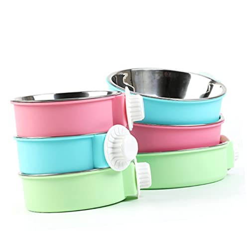 FRCOLOR Haustiernapf Zum Aufhängen Käfig Edelstahl Hundefutter Wassernapf Rundes Design Für Die Fütterung Und Flüssigkeitszufuhr von FRCOLOR