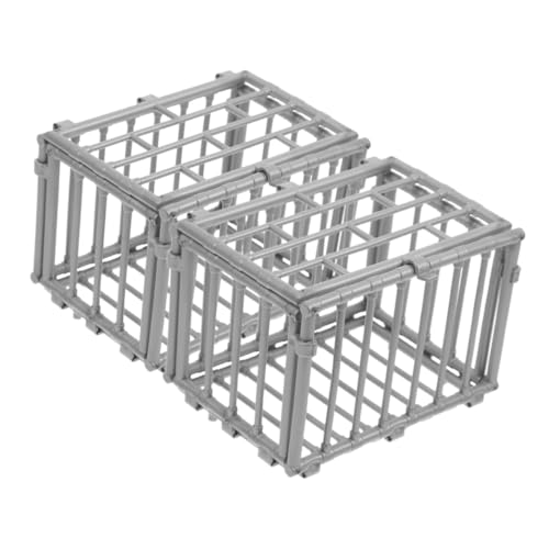 FRCOLOR 2 Stück Miniatur Haustierkäfig Modell aus Robustem Abs Kunststoff Kleines DIY Bastelzubehör Bemalbar Praktische Tischdekoration Geeignet als Action Figuren Käfig und Dekoratives von FRCOLOR