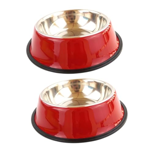 FRCOLOR 2stücke Rot Edelstahl Hund Katze Futternapf rutschfest Leicht Zu Reinigen Für Haustierfutter Und Wasser Hochwertige Verarbeitung Heimdekoration FRCOLOR 2stücke Rot Edelstahl Hund Katze Futternapf rutschfest Leicht Zu Reinigen Für Haustierfutter Und Wasser Hochwertige Verarbeitung Heimdekoration von FRCOLOR
