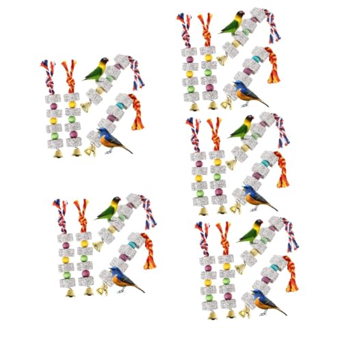 FRCOLOR 20 STK Backenzahn Liebesvögel kauen Spielzeug Chinchilla-Spielzeug Spielzeuge Papageienspielzeug Vogelschnabelschleifstein mit Glocke der Vogel Kleiner Papagei Knochen von FRCOLOR