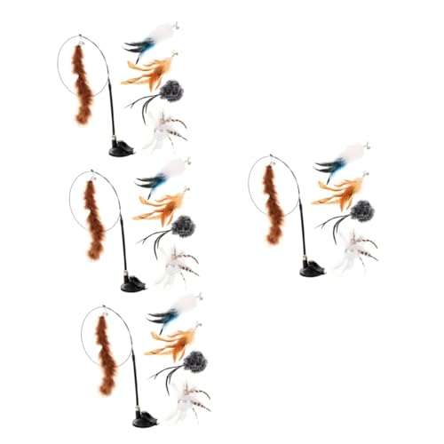 FRCOLOR Plüschtier STK Katzensauger Katzenteaser Plüschtiere Ausgestopftes -plüschtier Spielzeug Lange Teaser Neckerei-stäbchen Für Katze Kunststoff Lustiger Hund Selbst Spielen von FRCOLOR