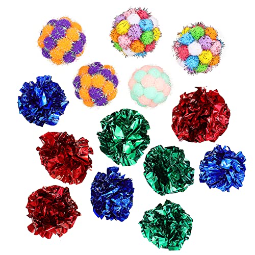 FRCOLOR 25 STK Plüschspielzeugball Geräuschspielzeug Glänzende Knisterkugel Bälle, Katzenspielzeug Bidoof-plüsch Sound Toys Knisterbälle Für Katzen Katze Plüschbälle Plastik Bommel Blitz von FRCOLOR