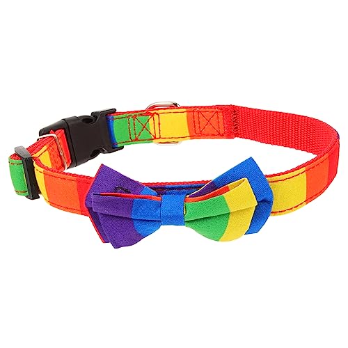 FRCOLOR 2St Haustierhalsband Gay-Pride-Hundehalsband Hundehalsband mit Schleife verstellbares Halsband für Hund Welpenhalsbänder für kleine Welpen Großer Hund Zubehör Krawatte schmücken von FRCOLOR