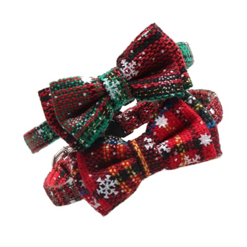 FRCOLOR 2stücke Weihnachts-katzenhalsband Verstellbare Und Stilvolle Für Festliche Anlässe Mit Süßem Schleifenmotiv Für Ihre Pelzigen FRCOLOR 2stücke Weihnachts-katzenhalsband Verstellbare Und Stilvolle Für Festliche Anlässe Mit Süßem Schleifenmotiv Für Ihre Pelzigen von FRCOLOR