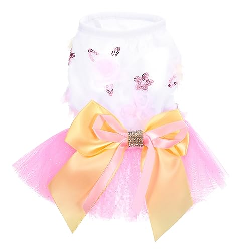 FRCOLOR Sommerkleidung 2St Hund Prinzessin Kleid Sommerkleid Sommeroutfits für Mädchen Pullover Kleid Rock Hundeprinzessin Kostüm Party- Krawatte Prinzessinenkleid Hündchen Polyester von FRCOLOR