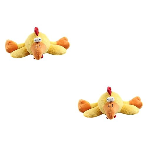 FRCOLOR 2St gefülltes Hühnchen Plüschtier Welpenspielzeug für kleine Rassen Beißspielzeug für Welpen de porristas Spielzeuge Spielzeug für Haustiere Haustierspielzeug Hündchen Großer Mund von FRCOLOR