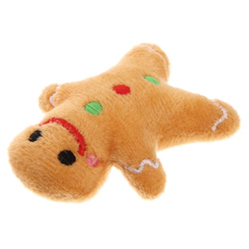 FRCOLOR Plüschtier 2st Haustier Hund Puppe Spielzeuge Lebkuchenmann Weihnachtskauspielzeug Für Haustiere zähne Weihnachtstierzähne Spielzeug Plüsch Hündchen Hundebiss von FRCOLOR