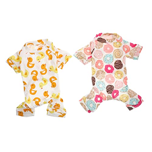 FRCOLOR 2st Haustier-Pyjama Süße Welpenoveralls Entzückender Haustieroverall Großer Hunde-Hoodie Thermischer Body Haustier-Baumwollkleidung Hündchen Haustier Katze Baumwolle von FRCOLOR