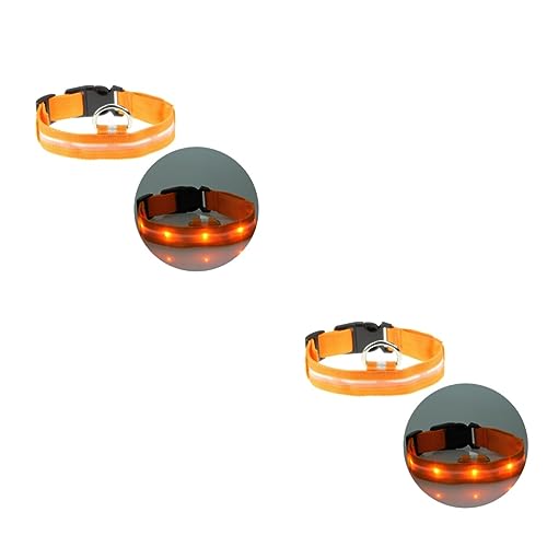FRCOLOR Blitzhalsbänder 2st Haustierhalsband Beleuchteter Kragen Hundehalsband Siebdruck Led Rundhalskragen von FRCOLOR