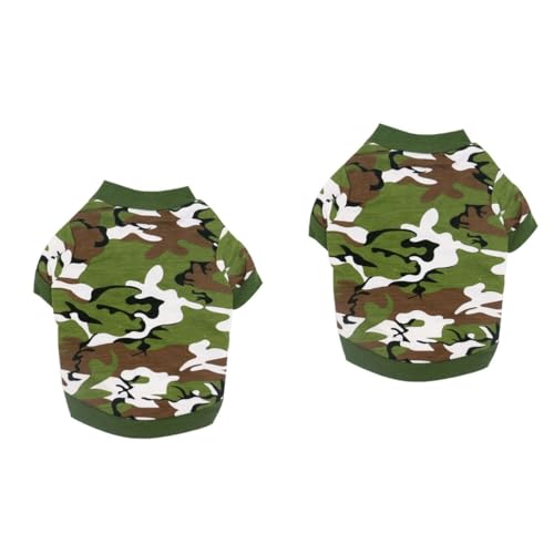 FRCOLOR 2st Hundehemd Aus Baumwolle Welpenweste Aus Baumwolle Party-hundekleidung Camo-Shirt Hund-Weste-Shirt Hundekleidung Aus Baumwolle Weste Mit Katzenbuchstaben Haustier-Outfit Sommer von FRCOLOR