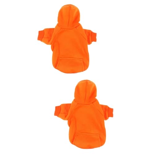 FRCOLOR 2stücke Hundepullover Für Winter Und Herbst Bequeme Warme Haustierkleidung Mit Taschen Orange Für Kühle Tage Modisch Und Einfach Anzuziehen Langlebiges Material Für Alltag Und von FRCOLOR