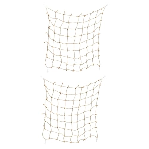 FRCOLOR 2stücke Papageien-kletternetz Aus Jute Mit Haken Robustes Spielzeug Für Hamster Und Kleintiere Für Käfige Und Vogelzubehör Langlebig Und Dekorativ von FRCOLOR