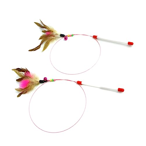 FRCOLOR 2stücke Katzenangel-Spielzeug Aus Sicherem Material Interaktives Katzenspielzeug Mit Glocke Leicht Und Komfortabel Fördert Spiel Und Bewegung Für Katzen Zum Schutz Von Möbeln von FRCOLOR