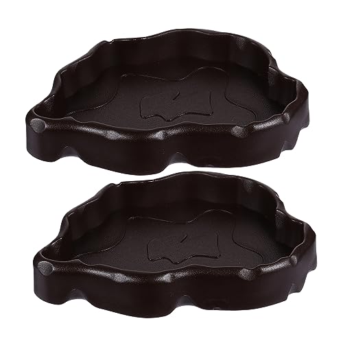FRCOLOR 2pcs Gecko Lebensmittel Schüssel Feeder Bowl Reptil Fütterung Gericht Haustier Käfig Schalen Nicht-Harz Sicher Essenszeit von FRCOLOR