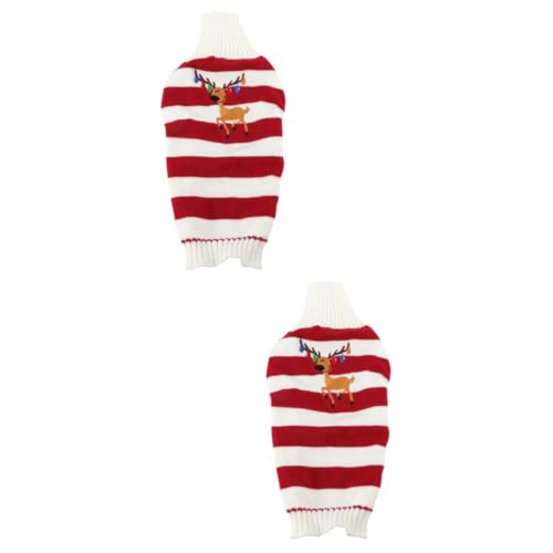 FRCOLOR 2St Weihnachtspullover Winterstrick für Hunde Welpen-Outfits Katzenpullover Hundepullover für mittelgroße Hunde Abs Kleidung Kleiner Hundepullover Herbst und Winter Haustier FRCOLOR 2St Weihnachtspullover Winterstrick für Hunde Welpen-Outfits Katzenpullover Hundepullover für mittelgroße Hunde Abs Kleidung Kleiner Hundepullover Herbst und Winter Haustier von FRCOLOR