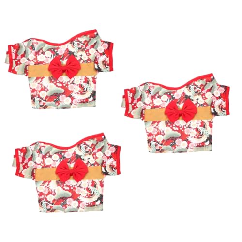 FRCOLOR Mädchenkleid 3 STK Kleidung für Haustiere rote Kleider Bowknot-Haustierkostüm japanische Kleidung Hund lustige Kleidung Haustierkleidung die Katze Kimono Hundekleidung Stoff Welpe FRCOLOR Mädchenkleid 3 STK Kleidung für Haustiere rote Kleider Bowknot-Haustierkostüm japanische Kleidung Hund lustige Kleidung Haustierkleidung die Katze Kimono Hundekleidung Stoff Welpe von FRCOLOR