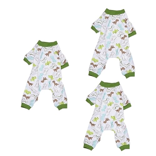 FRCOLOR 3 STK Mops-Pyjama Hund Weihnachtspyjama Hundeklamotten Welpen-Pyjama Kleiner Hundepyjama Winterjacke Für Hunde Flanell-Pyjama Für Hunde Strickkleidung Weihnachten Hundekleidung von FRCOLOR