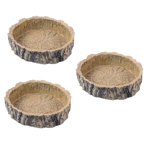 3 STK Reptilienschale Easy putz Easy-clean Gecko Feeding Bowl Terrapin Feeding Bowl Dark Brown Feeding Dish Spider Feeding Dish schleichtiere Skorpion Futternapf Becken von FRCOLOR