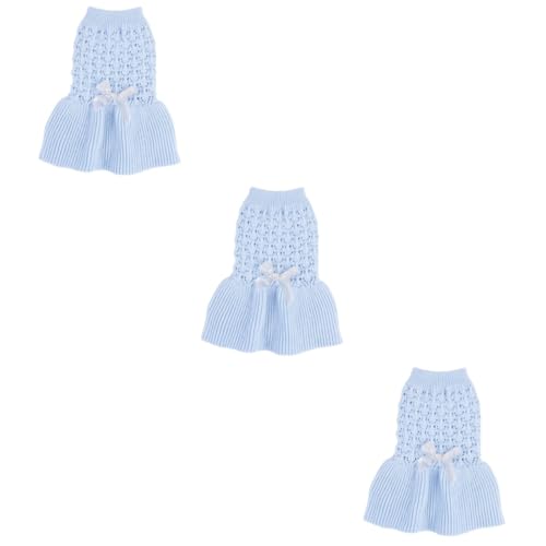 FRCOLOR 3 Stück Haustier Hund Katze Frühling Pullover Haustier Zweibeiner Kleidung Welpen Katze Wollkleid Bequemes Haustier Pullover Kleid Größe S von FRCOLOR