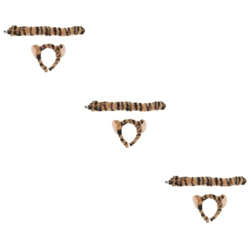FRCOLOR 3 Sätze Tier-Ohr-Set Kostüme Stirnbänder Fuchsohren Stirnband Plüsch Tieres Ohrhaarband Cosplay Tierohr Pelztierkostüm Tier-Cosplay-kostüm Cosplay -kostüm Stoff von FRCOLOR