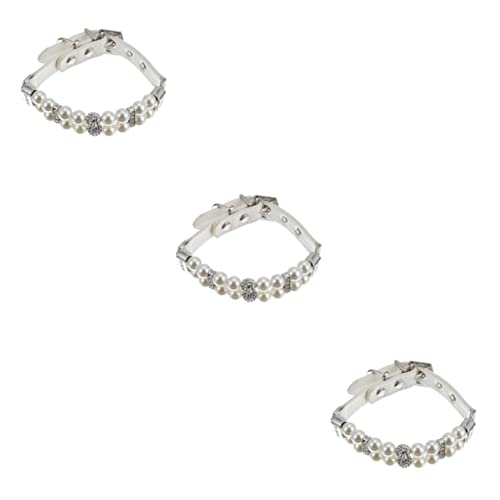 FRCOLOR 3 Stück Perlenhalsband Halsband Perlenhalsband Für Hunde Perlen-Katzenhalsband Halskette Halsband Perlen-Kätzchenhalsband Leine Haustier-Perlen-Halskette Weißes Pu Zum FRCOLOR 3 Stück Perlenhalsband Halsband Perlenhalsband Für Hunde Perlen-Katzenhalsband Halskette Halsband Perlen-Kätzchenhalsband Leine Haustier-Perlen-Halskette Weißes Pu Zum von FRCOLOR