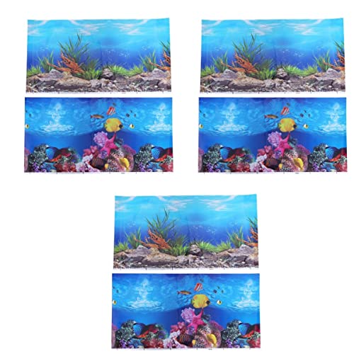 FRCOLOR 3St 3D-Hintergrundbilder 3D-Bild 3D-Tapete Aquarienhintergründe schwarzes Dekor Aufkleber Aquarium Hintergrunddekor dekoratives Bild doppelseitig schmücken Die Unterwasserwelt von FRCOLOR