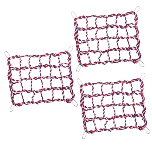 FRCOLOR 3stücke Kleintier Hängematte Aus Geflochtenem Material Kletternetz Für Hamster Eichhörnchen Und Andere Kleintiere Fördert Bewegung Im Käfig Mit Stabilen Metallclips Zur FRCOLOR 3stücke Kleintier Hängematte Aus Geflochtenem Material Kletternetz Für Hamster Eichhörnchen Und Andere Kleintiere Fördert Bewegung Im Käfig Mit Stabilen Metallclips Zur von FRCOLOR
