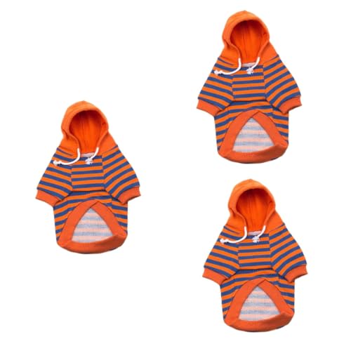 FRCOLOR 3stücke Lustiges Gestreiftes Haustier-Outfit Für Kleine Hunde Gemütlicher Jumpsuit Für Feste Familienfotos Und Alltag Süßer Pullover Für Jeden Anlass von FRCOLOR