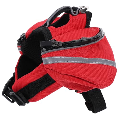 FRCOLOR 3st Hundegeschirr Wandern Kleines Hundegeschirr Wanderrucksäcke Reisetasche Für Hunde Rucksackgeschirr Für Hunde Hundespaziergang Hundetragerucksack Rot Reisen Tasche Aus von FRCOLOR