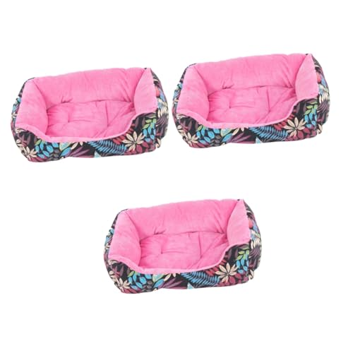 FRCOLOR 3St Katze Spielmatte Schlafbett Katzenzeltbett Plüschbett für Katzen drinnen kaufestes hundebett Haustier hundehaus Bett Zwinger das Bett Katzennest Kätzchen Rosa von FRCOLOR