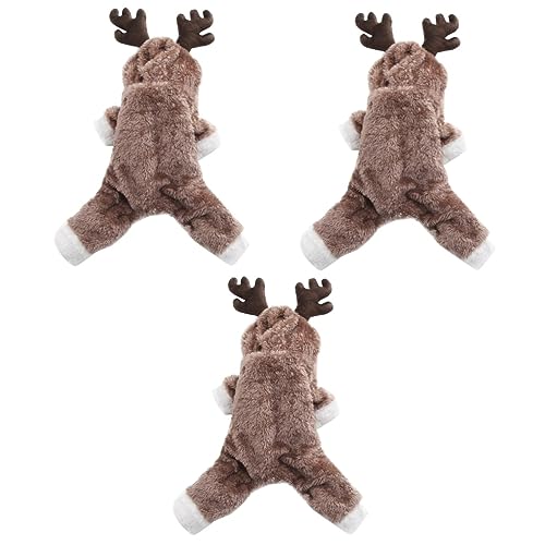 3St weiches Sweatshirt Winter-Sweatshirt Weihnachts-Rentier-Cosplay-Outfit Hund Winter Hund Zylinder Kapuzenpullover für Hunde Wintermantel Weihnachten Kleidung Baumwollmantel 3St weiches Sweatshirt Winter-Sweatshirt Weihnachts-Rentier-Cosplay-Outfit Hund Winter Hund Zylinder Kapuzenpullover für Hunde Wintermantel Weihnachten Kleidung Baumwollmantel von FRCOLOR