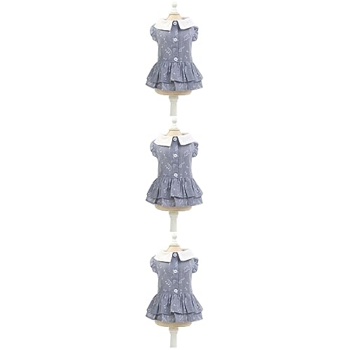 FRCOLOR 3stücke Sommerliche Hundekleidung Für Hochzeiten Atmungsaktive Baumwollkleid Für Hunde Mit Musikalischen Noten s Dunkelgrau Für Besondere Anlässe Und Alltag von FRCOLOR