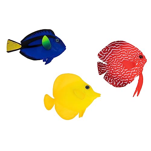 FRCOLOR 3st Leuchtender Künstlicher Fisch Spielzeug Für Meerestiere Gefälschter Fisch Für Aquarium Exquisites Fischhandwerk Ozean-dekor Modellieren Zubehör Kieselgel von FRCOLOR