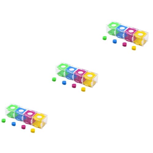 FRCOLOR 3Er-Box Vogel-Aktivitätsspielzeug Papageien-Intelligenzspielzeug Farbspielzeug Spielzeuge Münzetui für Papagei Kauspielzeug für Papageien Schreibtisch Münzbox von FRCOLOR