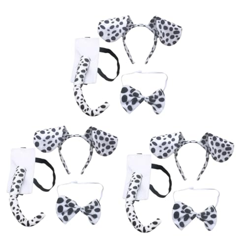 FRCOLOR 3sätze Hundekostüm Set Für Partys Stirnband Mit Hundohren Und Fliege Für Halloween Karneval Und Kostümpartys Bequemes Für Hunde Und Menschen von FRCOLOR