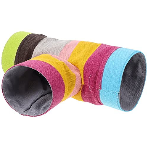 FRCOLOR 3st Hamster-tunnelnest Kleines Tier Mäuse Plüschhütte Farbtunnel Für Kleine Haustiere Stich Plüsch Bausatz Hamstertunnel Plüschtiere Plüsch Winter Hamsterbedarf Segeltuch von FRCOLOR
