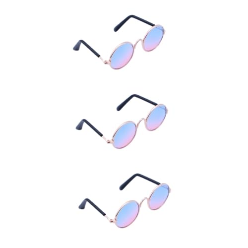 FRCOLOR 3-teilige Haustier- Hunde Und Katzen Modische Brille Metallrahmen Bequeme Federbeine Für Die Haustierfotografie von FRCOLOR