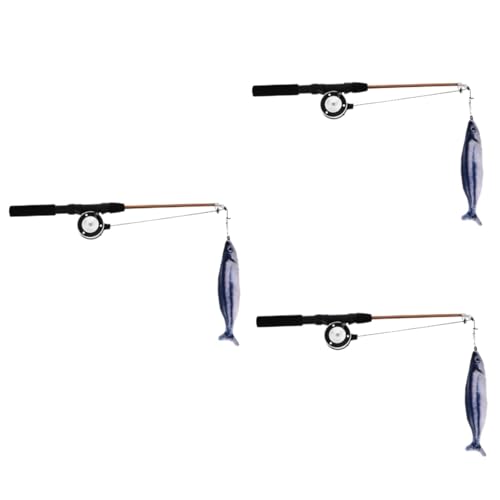 FRCOLOR 3stücke Interaktive Katzenangel Ausziehbarer Pet Teasing Stick Mit Realistischem Fisch Fördert Bewegung Spielspaß Für Katzen Für Gemeinsame Stressabbau von FRCOLOR
