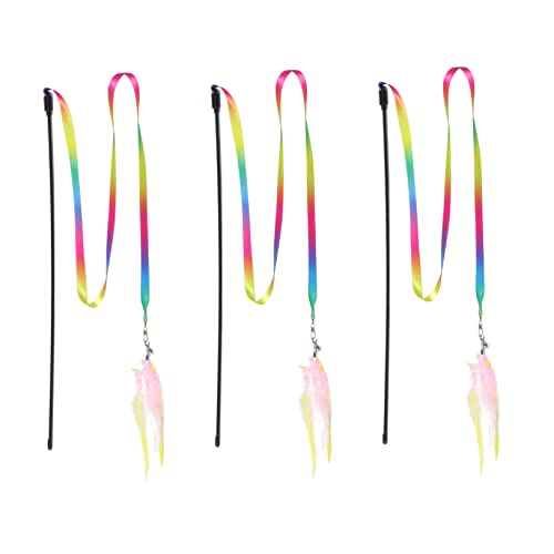 FRCOLOR 3stücke Teiliges Katzenangel Buntem Ripsband Und Langen Griffen Interaktives Katzenspielzeug Zur des Spieltriebs Für Wohnungskatzen FRCOLOR 3stücke Teiliges Katzenangel Buntem Ripsband Und Langen Griffen Interaktives Katzenspielzeug Zur des Spieltriebs Für Wohnungskatzen von FRCOLOR